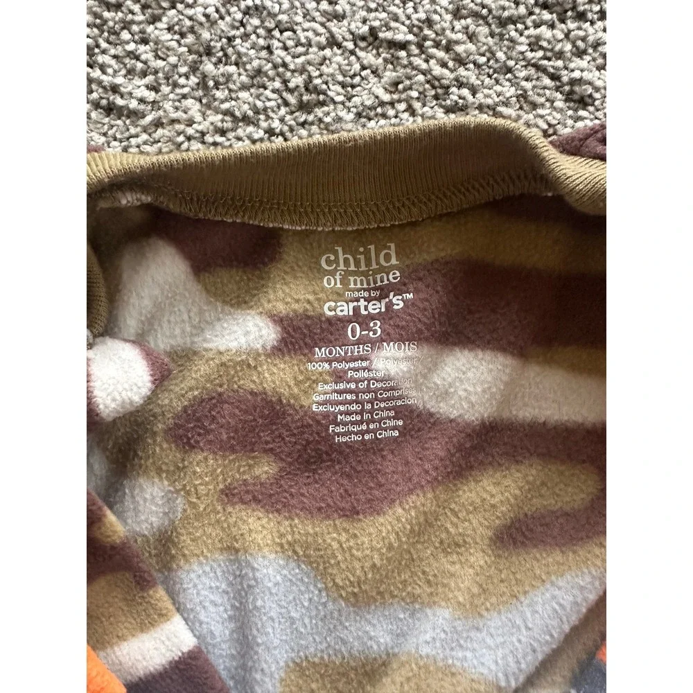 Carter's Child of Mine Baby Fox Camo Fleece Sleeper and Bodysuit SET0-3 Months
